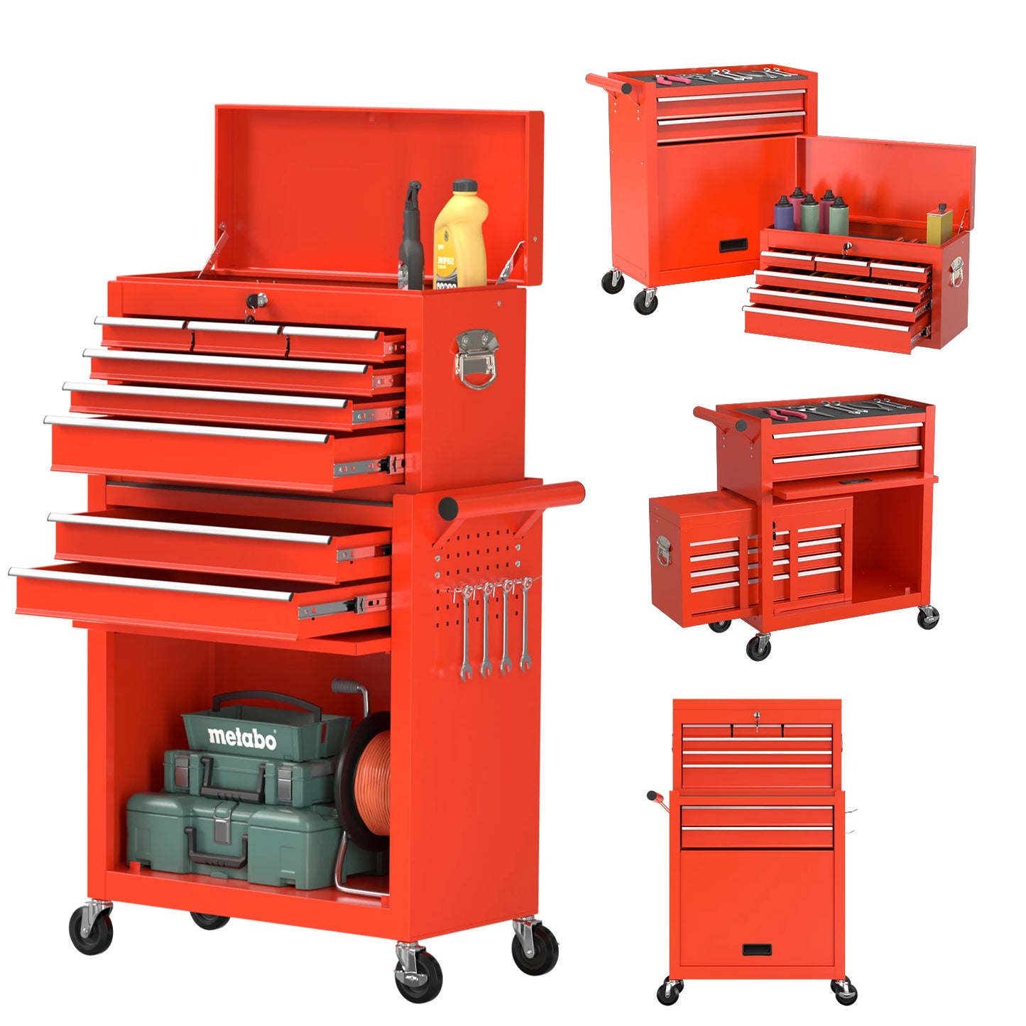 8-Drawer Rolling Garage Tool Chest Cabinet