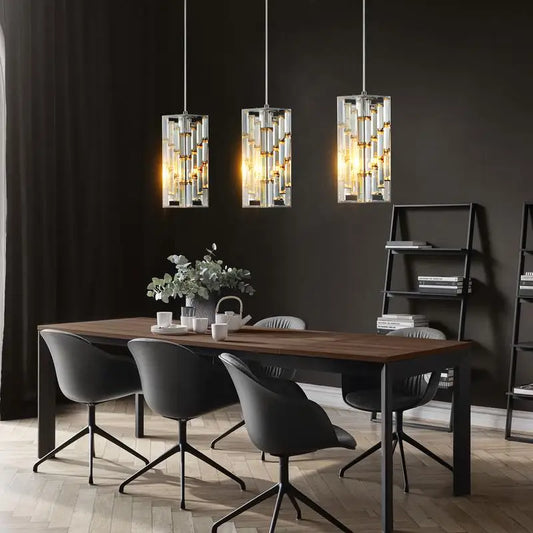 Modern Crystal Pendant Light Set of Three