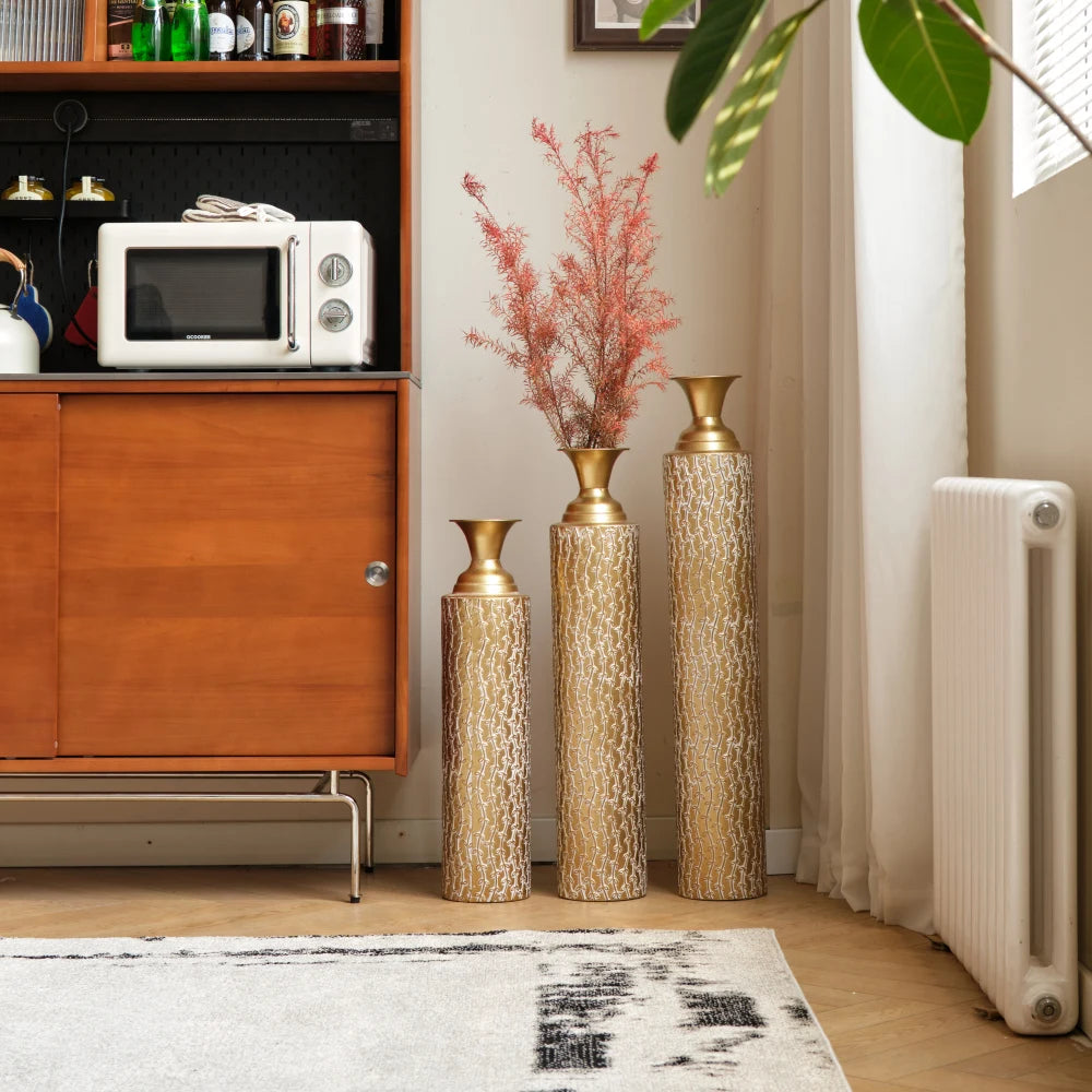 Metal Floor Vase Set of 3
