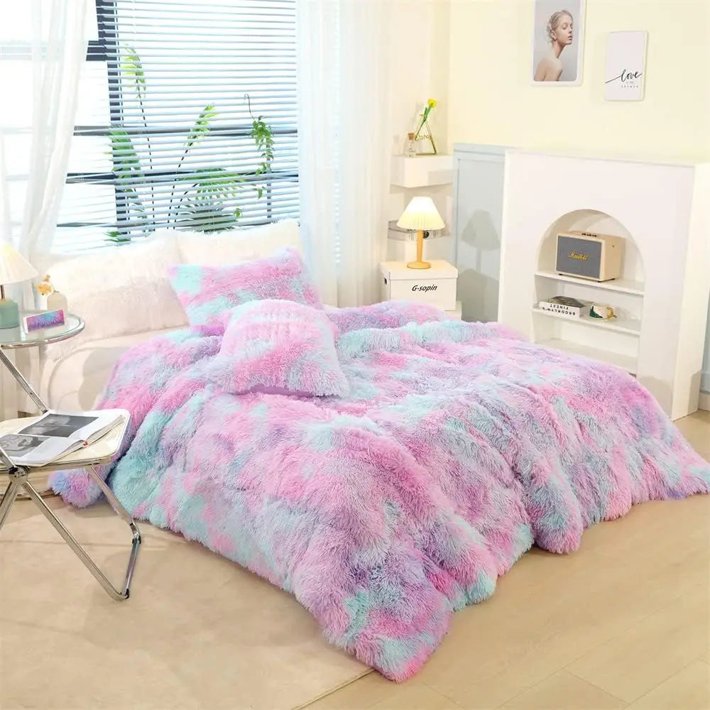 Luxury Plush Crystal Velvet 4 Piece Duvet Cover Bedding