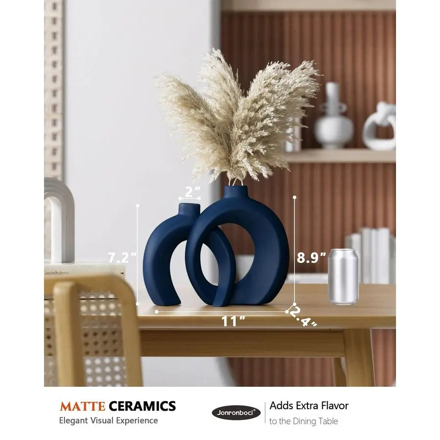 Decorative Ceramic Vase Set (2-Piece)