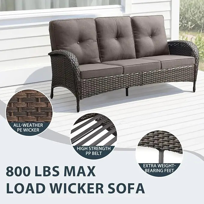 5-Piece Outdoor Patio Conversation Set with Swivel Chairs