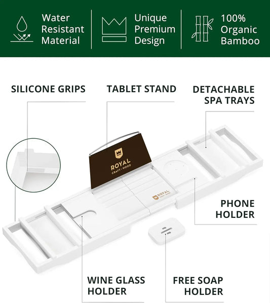 Luxury Bamboo Foldable Bathtub Spa Tray