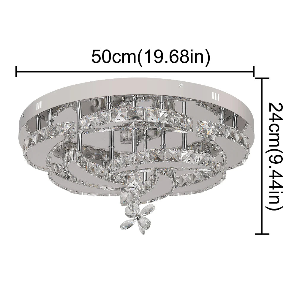 Luxury K9 Crystal Flush Mount Ceiling Chandelier