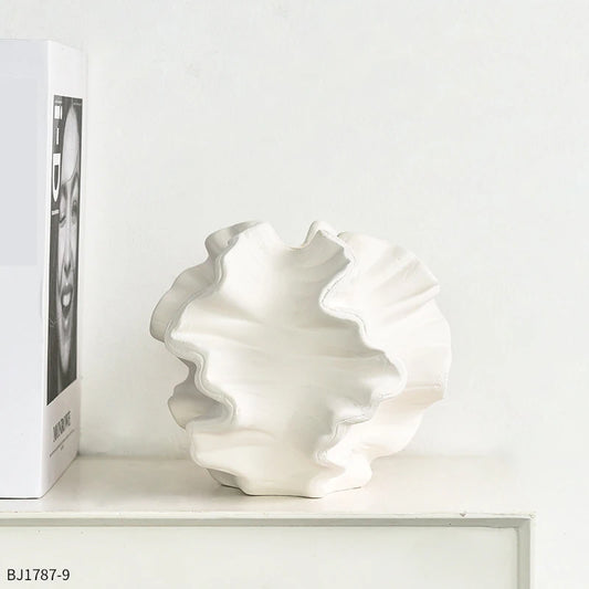 Minimalist Ceramic Coral Vase - Nordic Desktop Decor