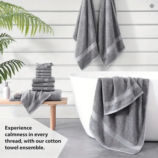 Luxury 12 Piece Cotton Bathroom Towel Set