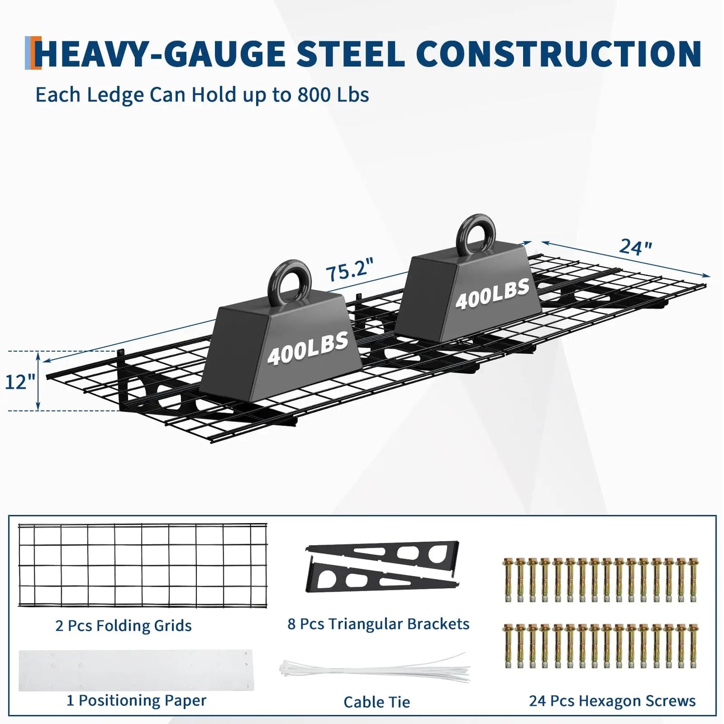 Heavy Duty Wall Mounted Garage Storage Shelves