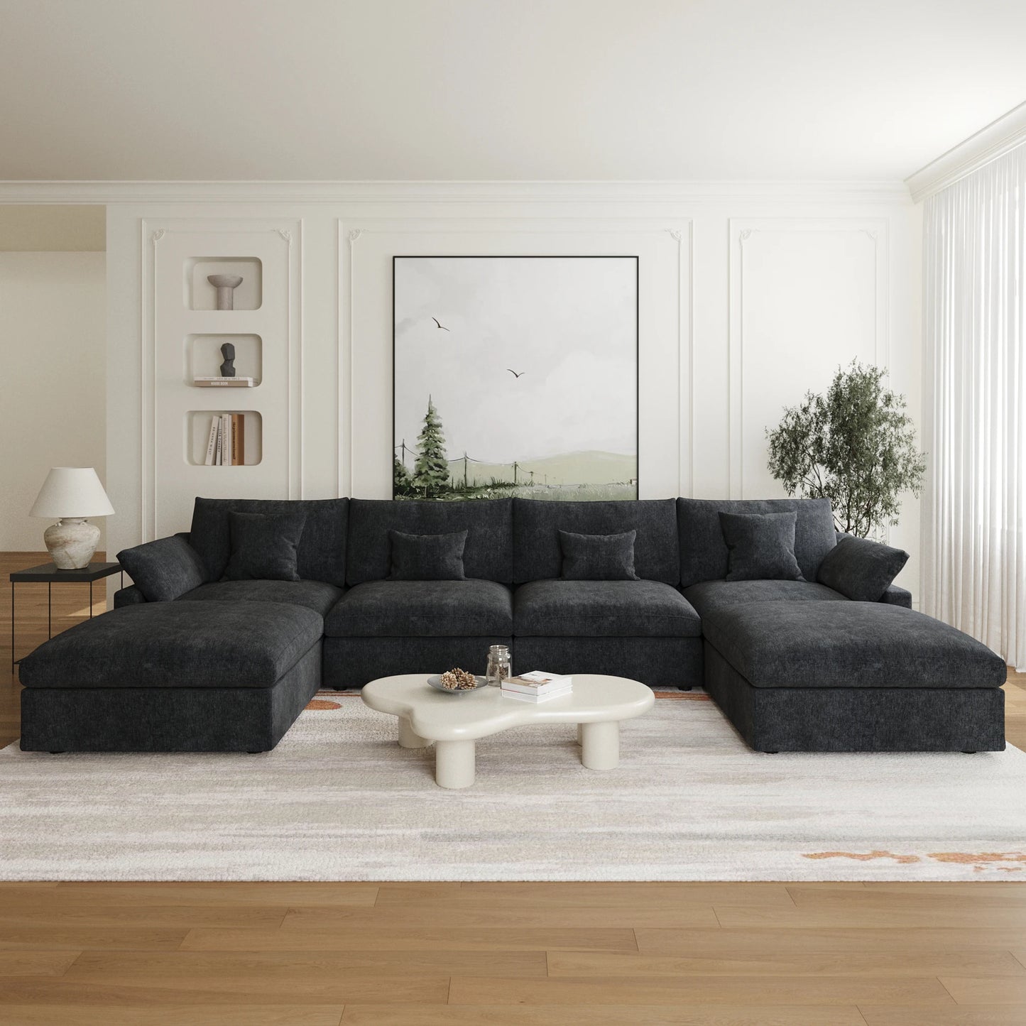 Modular Down Cloud U-Shaped Sectional Sofa