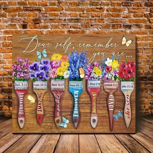 Large Floral Print Wood Framed Wall Art