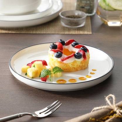 18-Piece White Porcelain Dinnerware Set for Six