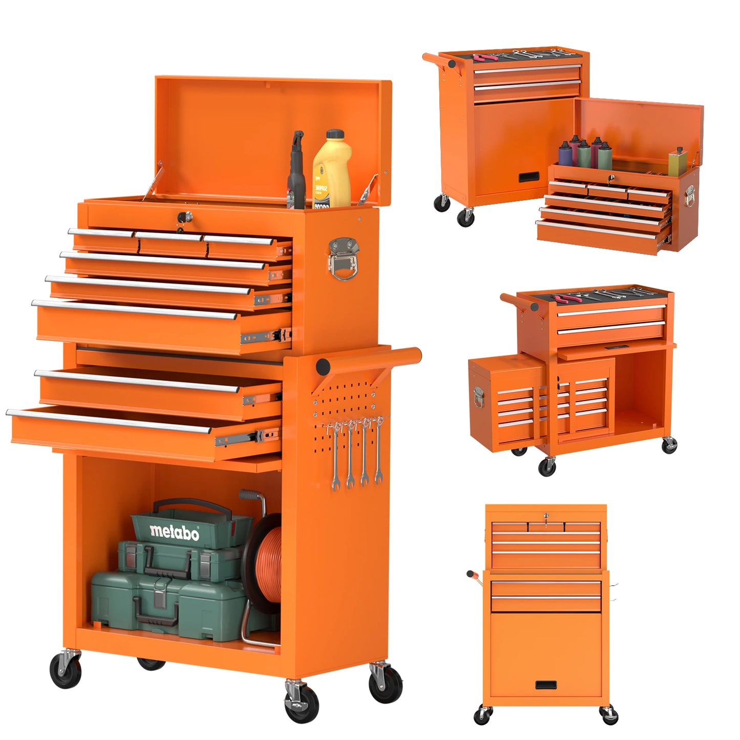 8-Drawer Rolling Garage Tool Chest Cabinet
