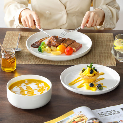 18-Piece White Porcelain Dinnerware Set for Six