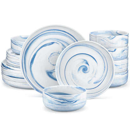 18-Piece White Porcelain Dinnerware Set for Six