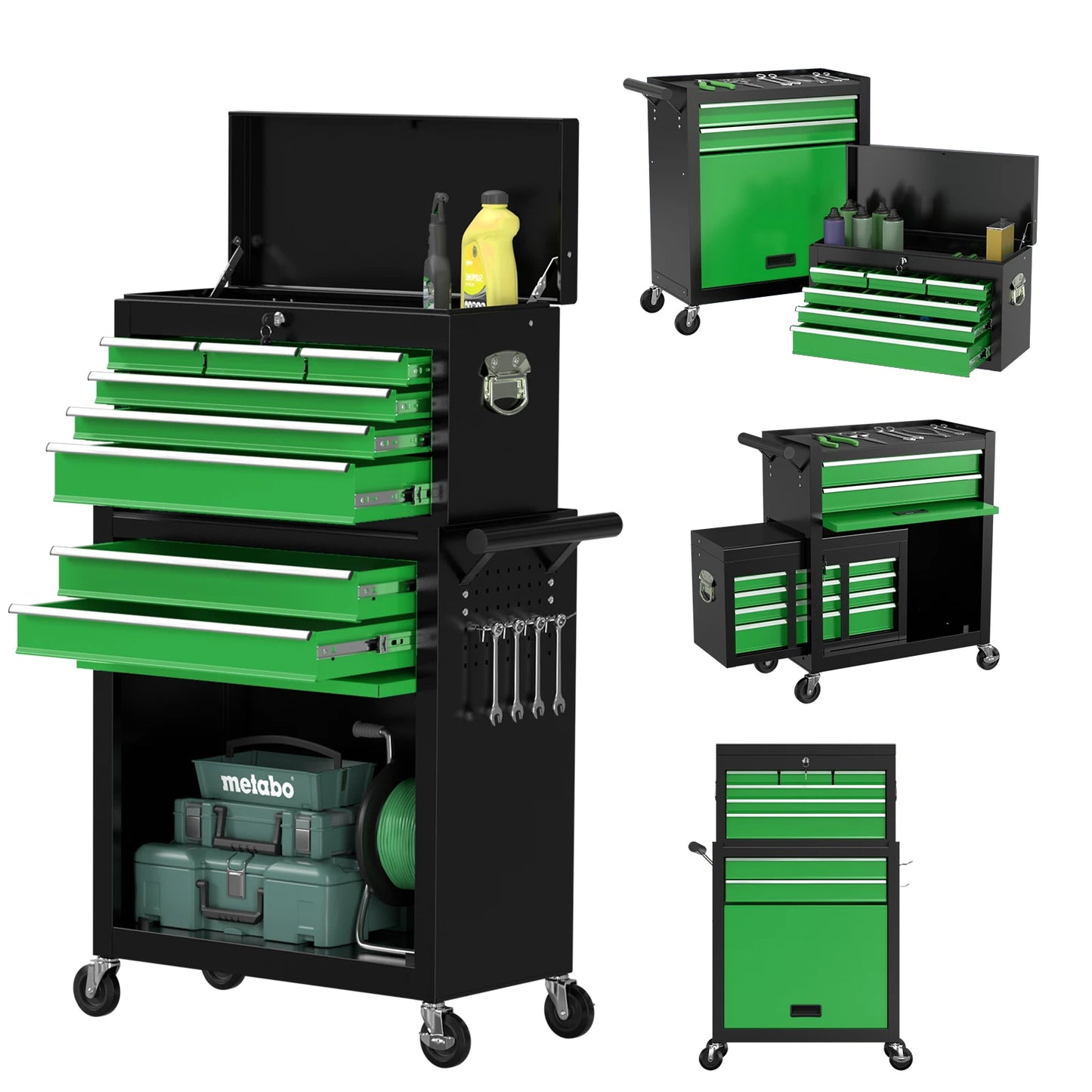8-Drawer Rolling Garage Tool Chest Cabinet