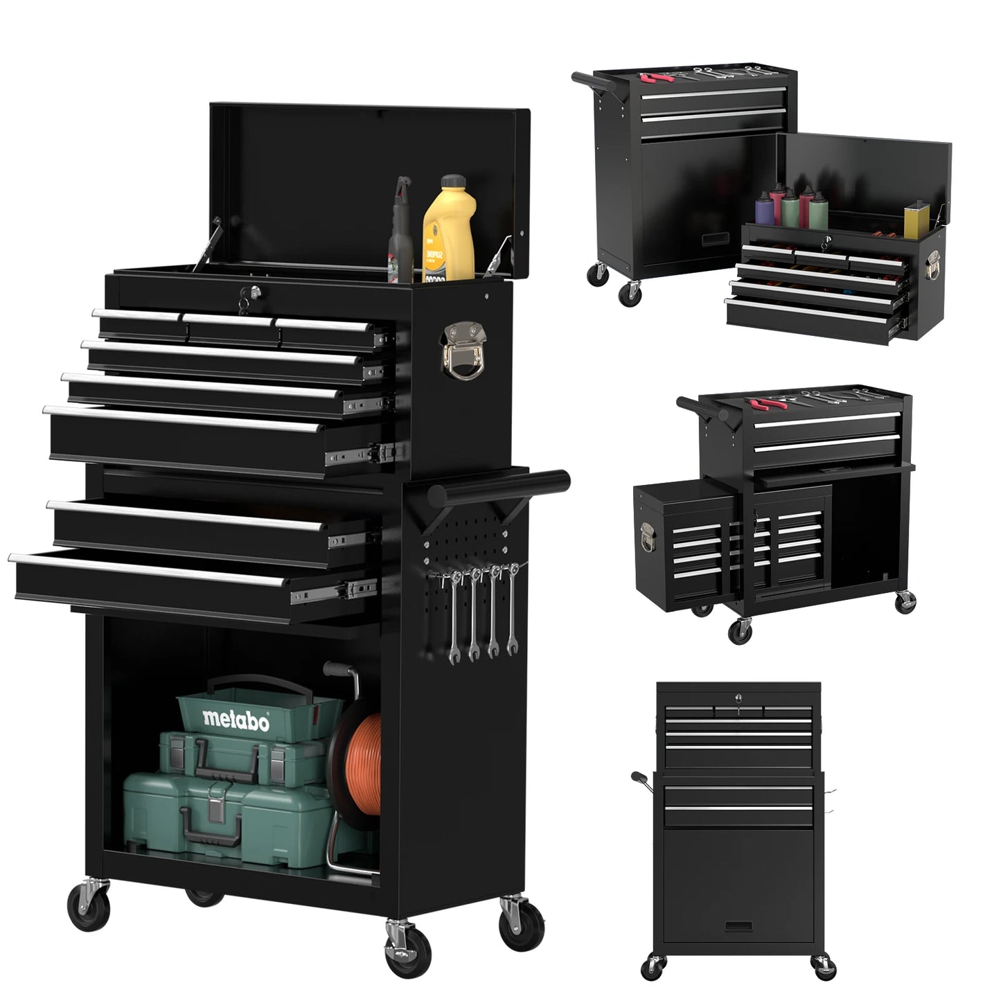 8-Drawer Rolling Garage Tool Chest Cabinet