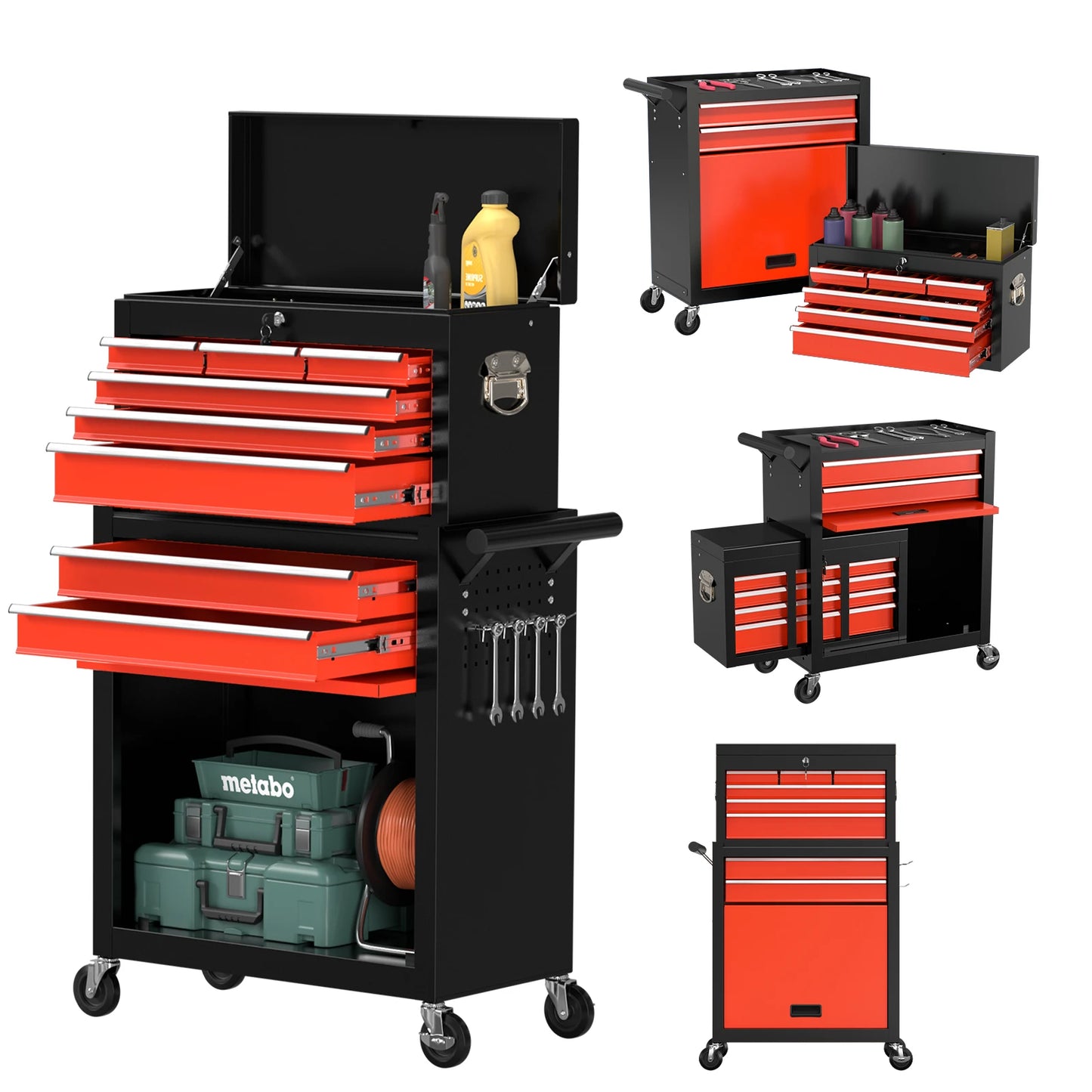 8-Drawer Rolling Garage Tool Chest Cabinet
