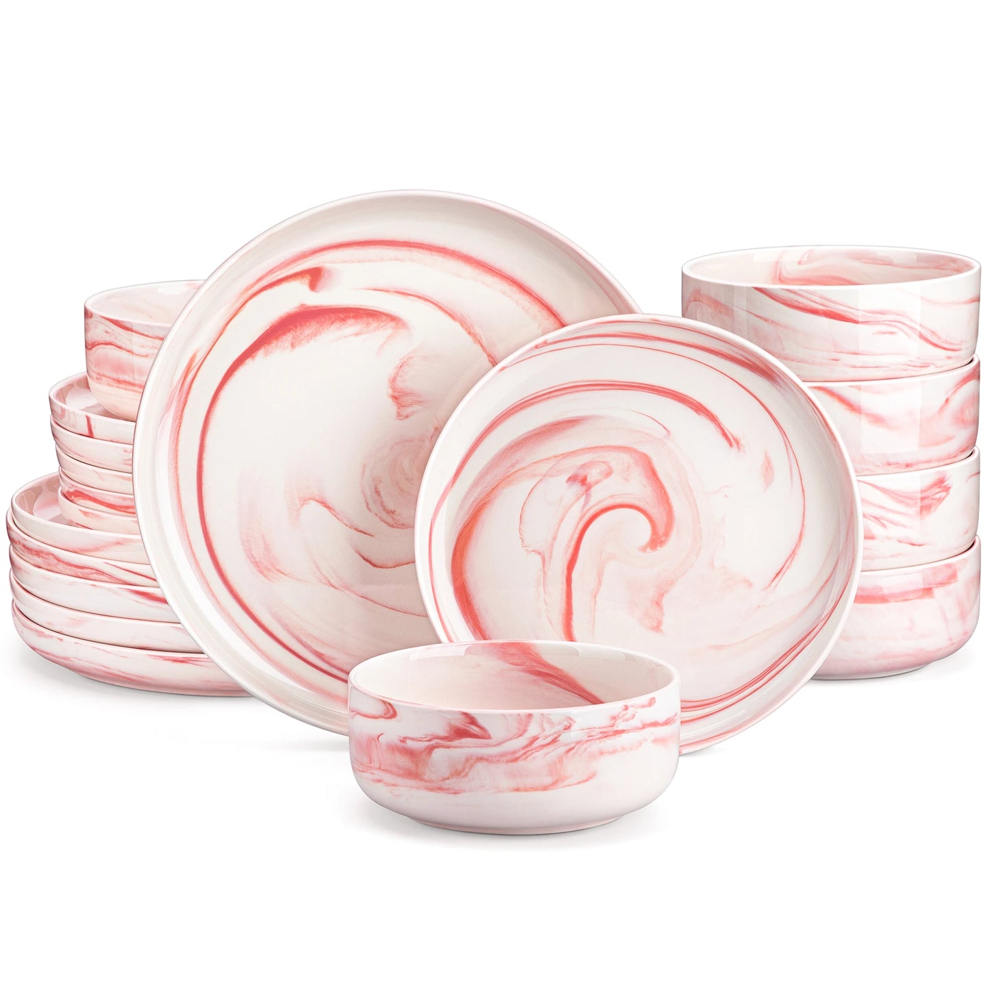 18-Piece White Porcelain Dinnerware Set for Six