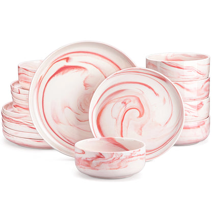 18-Piece White Porcelain Dinnerware Set for Six