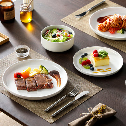18-Piece White Porcelain Dinnerware Set for Six