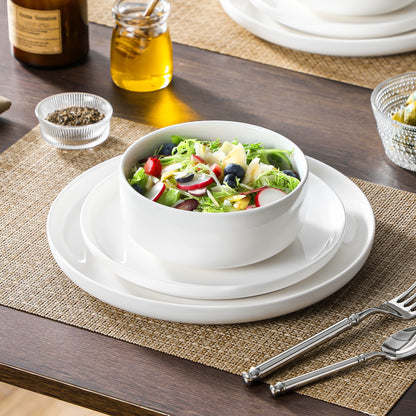 18-Piece White Porcelain Dinnerware Set for Six
