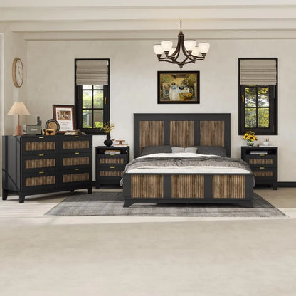 4 Piece Queen Bedroom Furniture Set with Platform Bed
