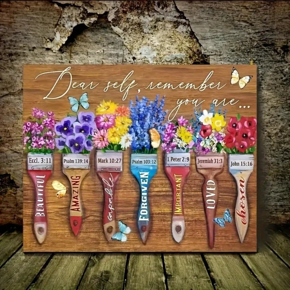 Large Floral Print Wood Framed Wall Art