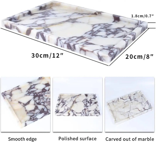Luxury Marble Vanity Tray for Bathroom Decor
