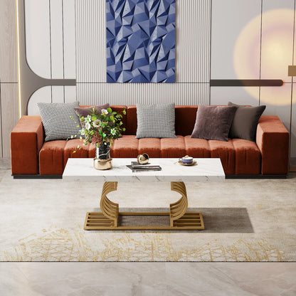 Modern Marble Two Tier Rectangle Coffee Table