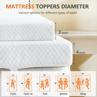4 Inch Gel Infused Memory Foam Mattress Topper