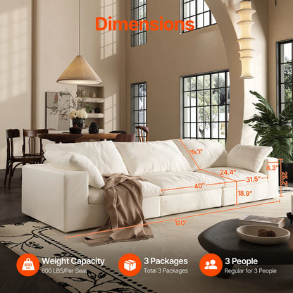 Oversized Modular Cloud Sectional Sofa with Ottoman