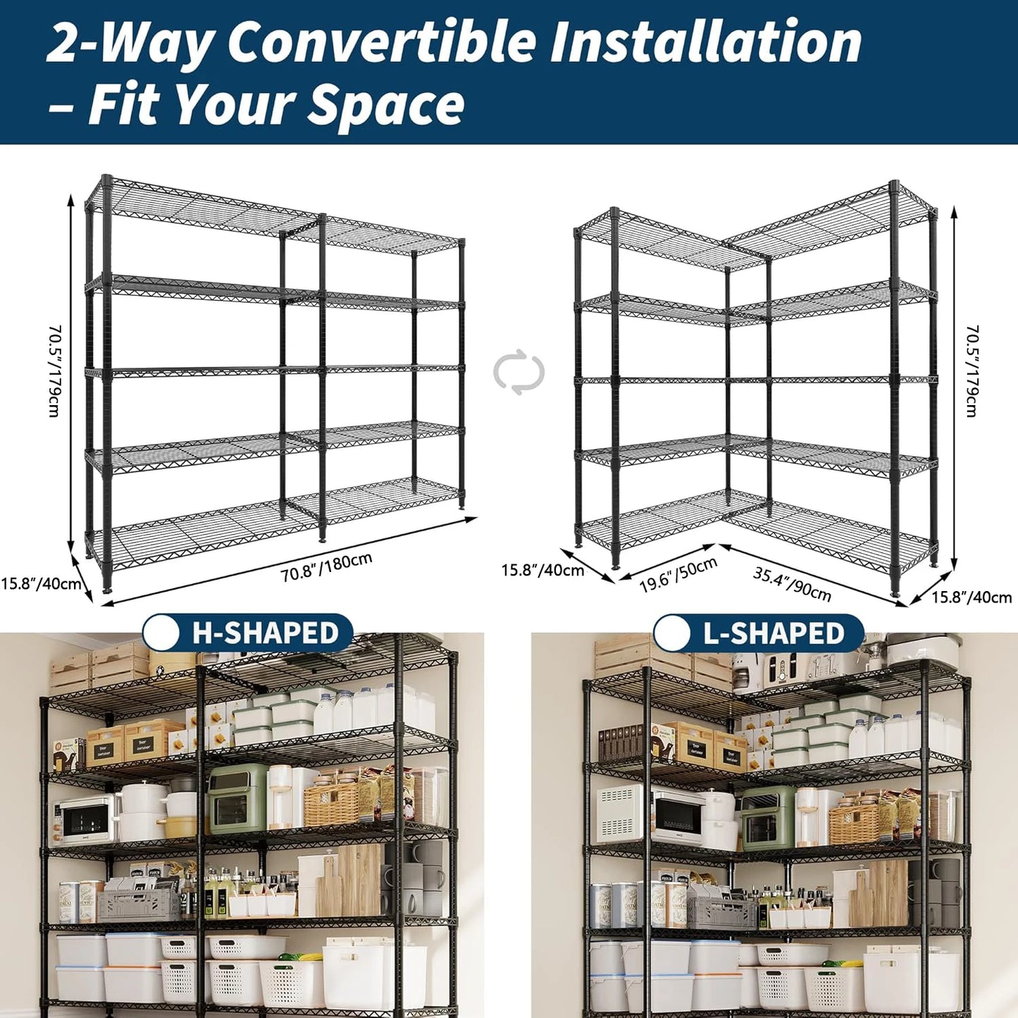 Heavy Duty Adjustable 5-Tier Garage Storage Shelving
