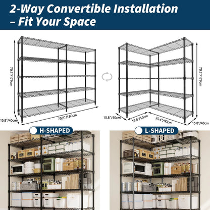 Heavy Duty Adjustable 5-Tier Garage Storage Shelving