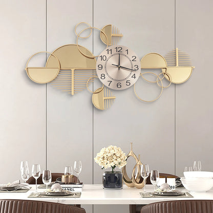 Modern Minimalist Gold Metal Wall Clock for Living Room