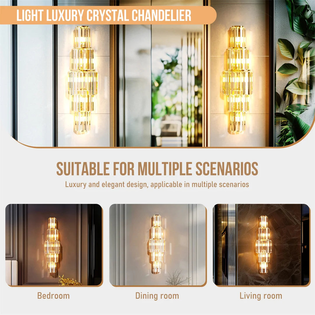Modern Crystal Wall Sconce Light Fixture