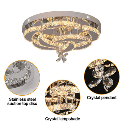 Luxury K9 Crystal Flush Mount Ceiling Chandelier