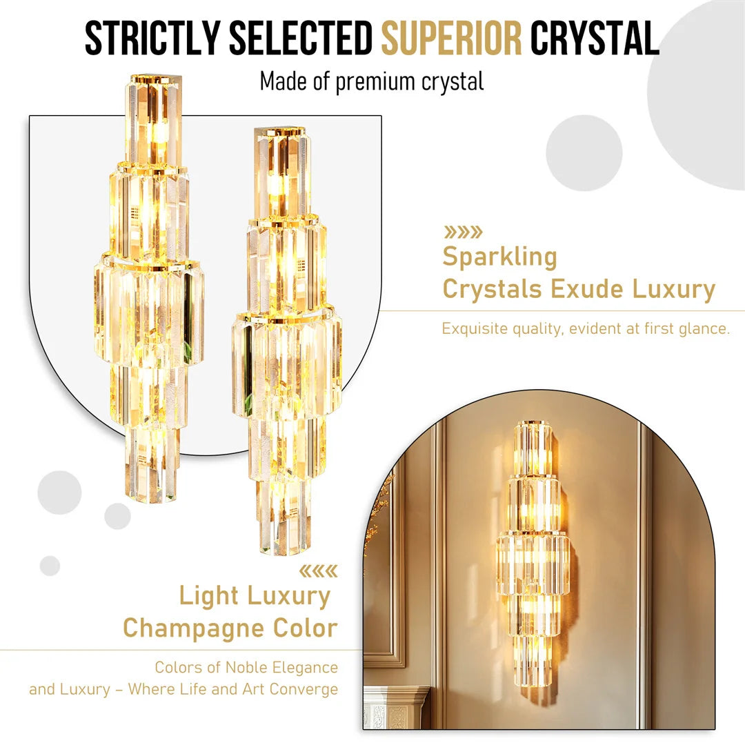 Modern Crystal Wall Sconce Light Fixture