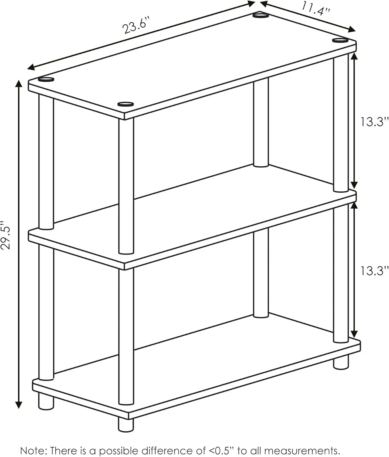 Tool-Free 3-Tier Corner Storage Shelf