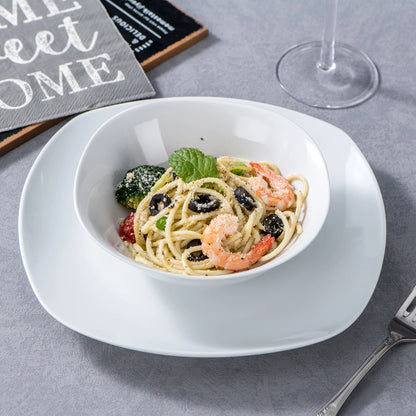 24-Piece White Porcelain Dinnerware Set for Six