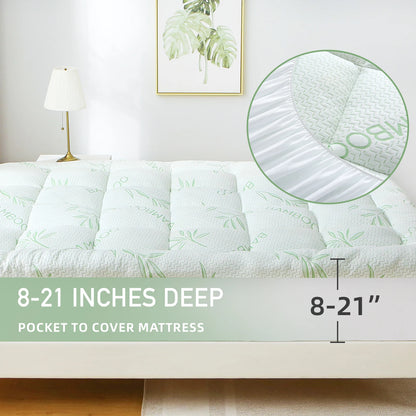 Natural Bamboo Fiber Ultra-Thin Waterproof Mattress Pad