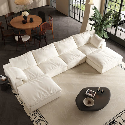 Oversized Modular Cloud Sectional Sofa with Ottoman