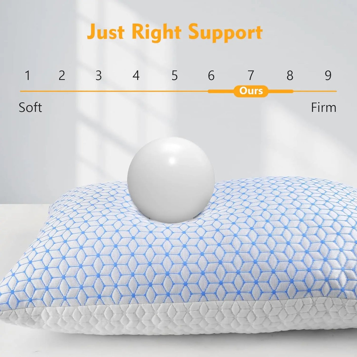 King Size Cooling Shredded Memory Foam Pillows Set