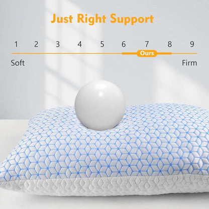 King Size Cooling Shredded Memory Foam Pillows Set