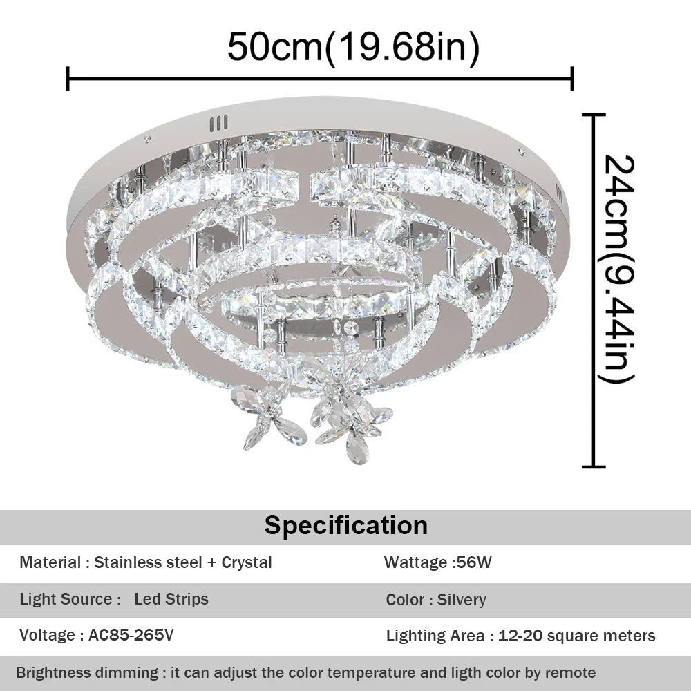 Luxury K9 Crystal Flush Mount Ceiling Chandelier