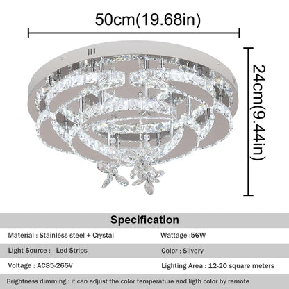 Luxury K9 Crystal Flush Mount Ceiling Chandelier