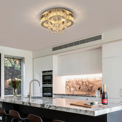 Luxury Crystal Flush Mount Ceiling Chandelier Light