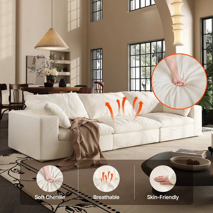 Oversized Modular Cloud Sectional Sofa with Ottoman