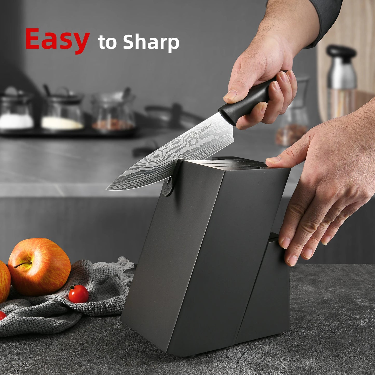 Obsidian 15 Piece Damascus Knife Block Collection