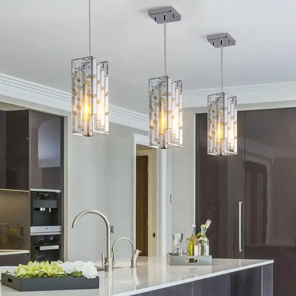 Modern Crystal Pendant Light Set of Three