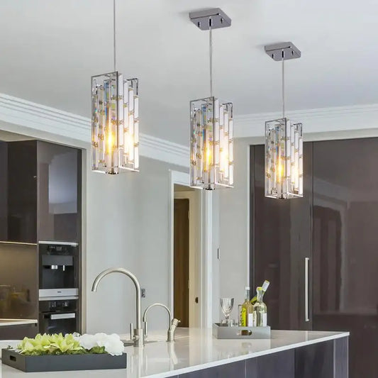 Modern Crystal Pendant Light Set of Three