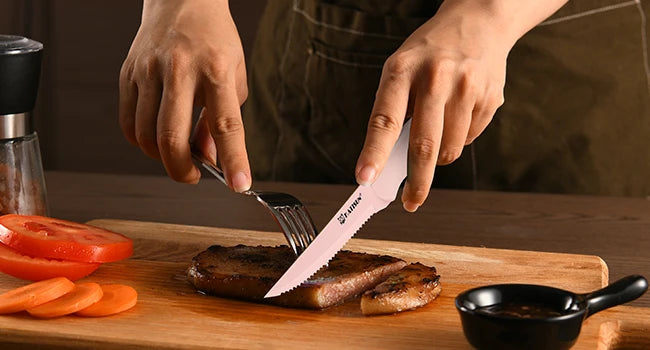 Aurora Pink Titanium Kitchen Knife Block Set